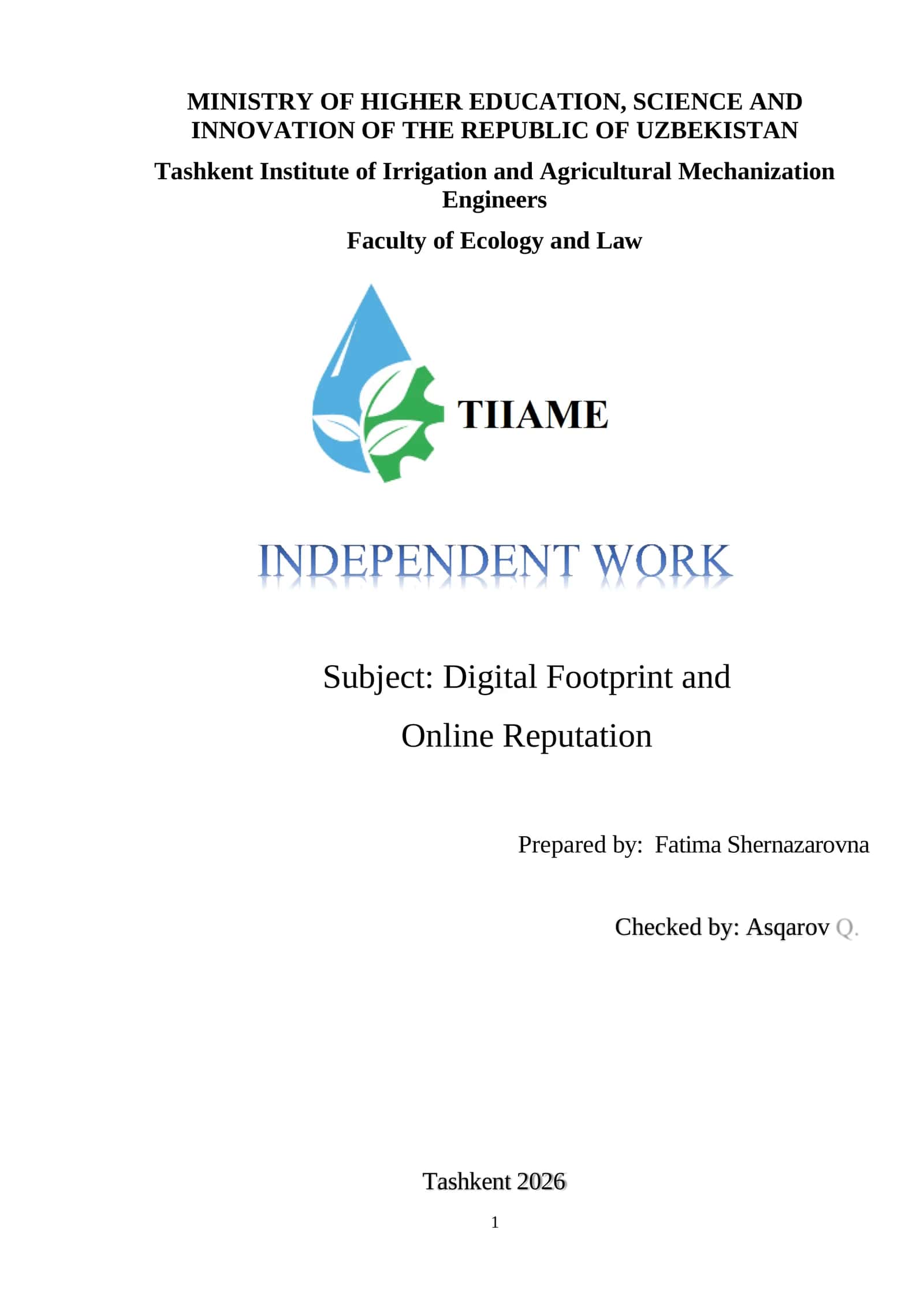Digital Footprint and Online Reputation 1