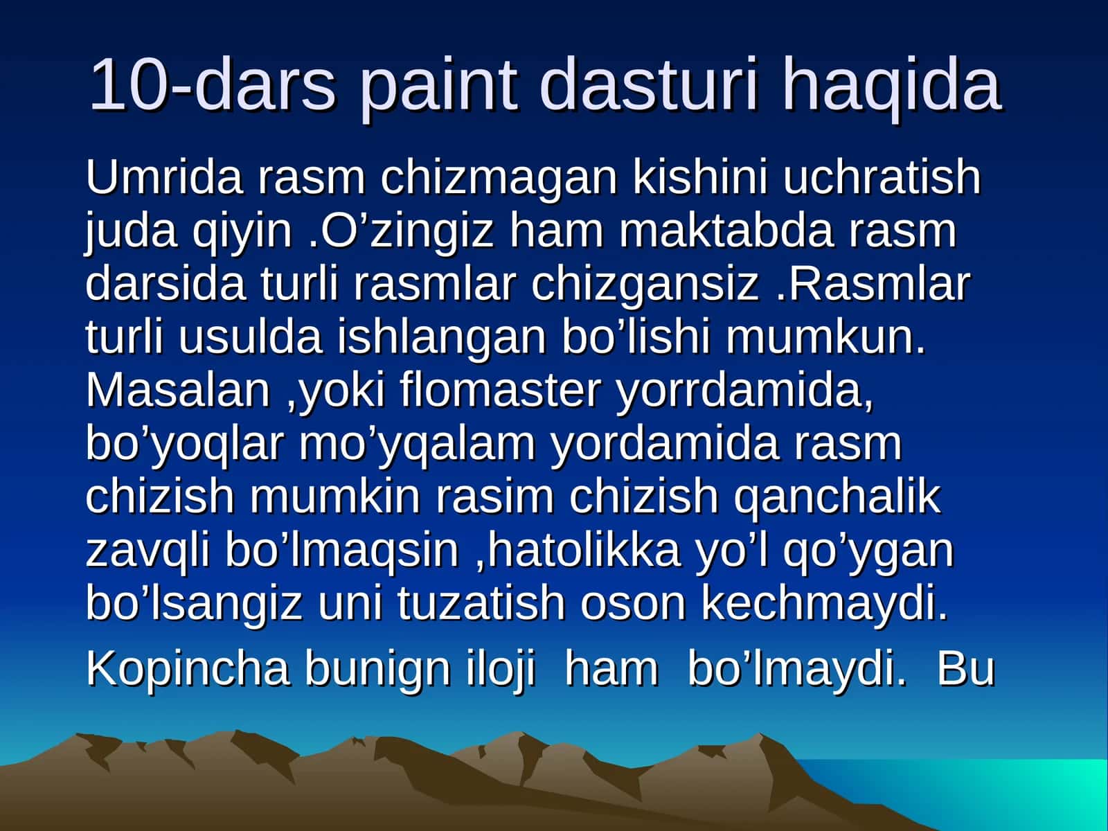 10-dars paint dasturi haqida 1