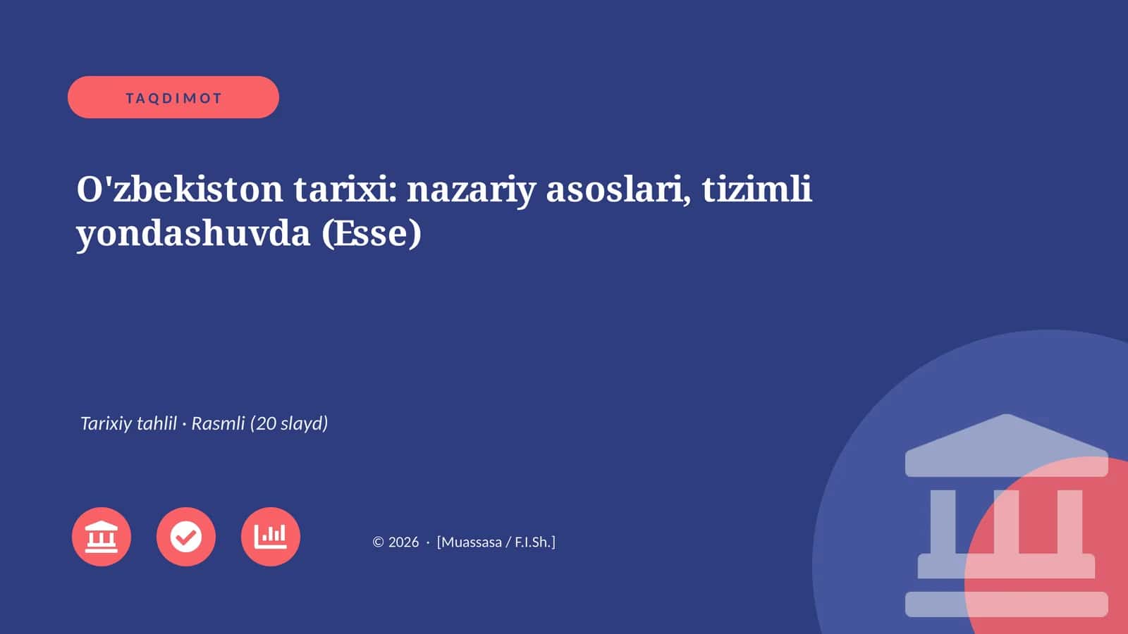 O'zbekiston tarixi: nazariy asoslari, tizimli yondashuvda (Esse) 1