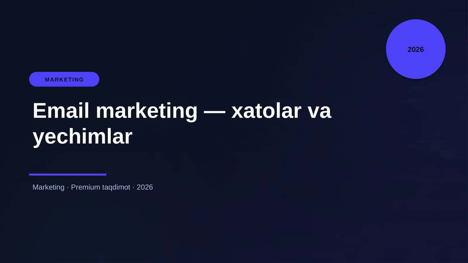 Email marketing — xatolar va yechimlar 1