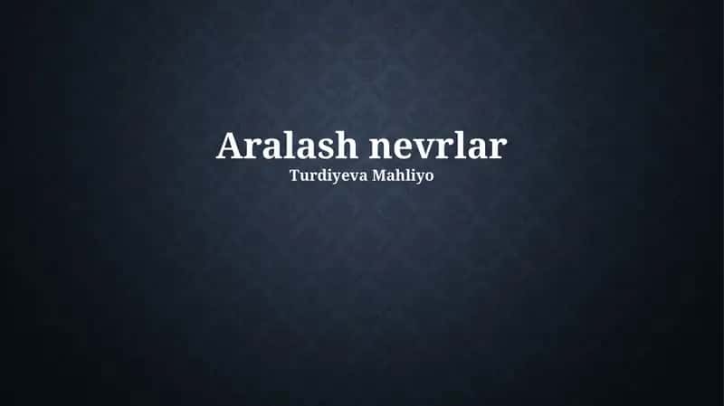 Aralash nevrlar 1