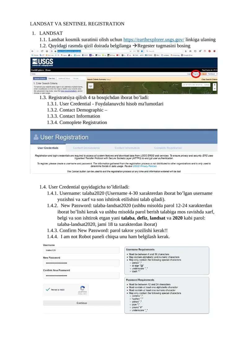 LANDSAT VA SENTINEL REGISTRATION 1
