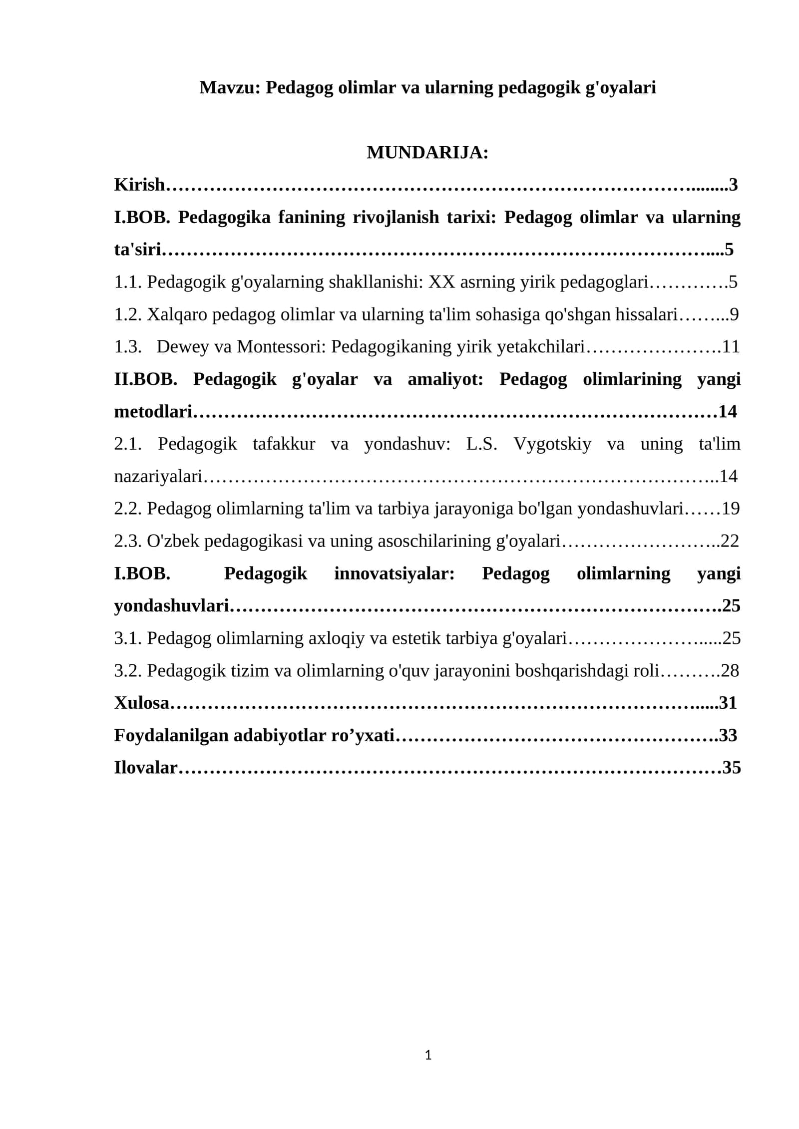 Pedagog olimlar va ularning pedagogik g'oyalari 1