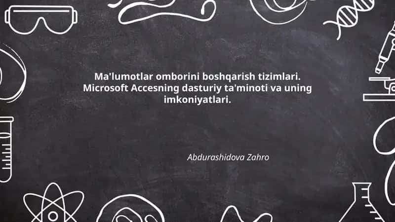 Ma'lumotlar omborini boshqarish tizimlari 1