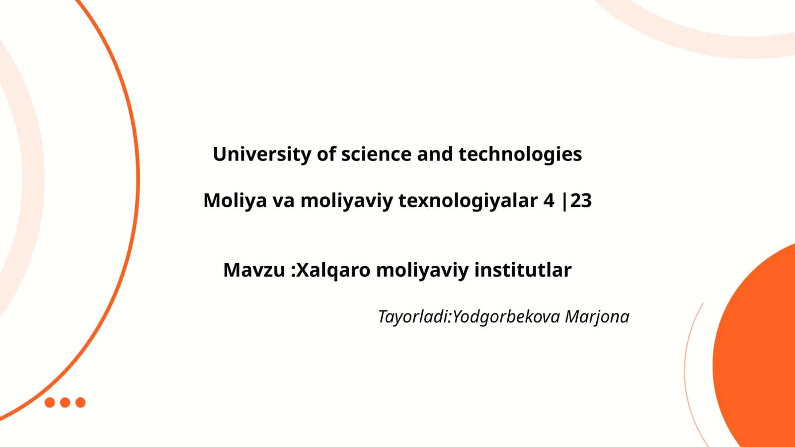 Xalqaro moliyaviy institutlar 1