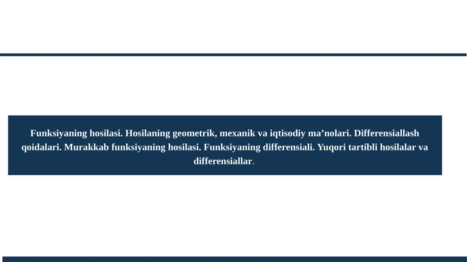 HISOB(CALCULUS) 1