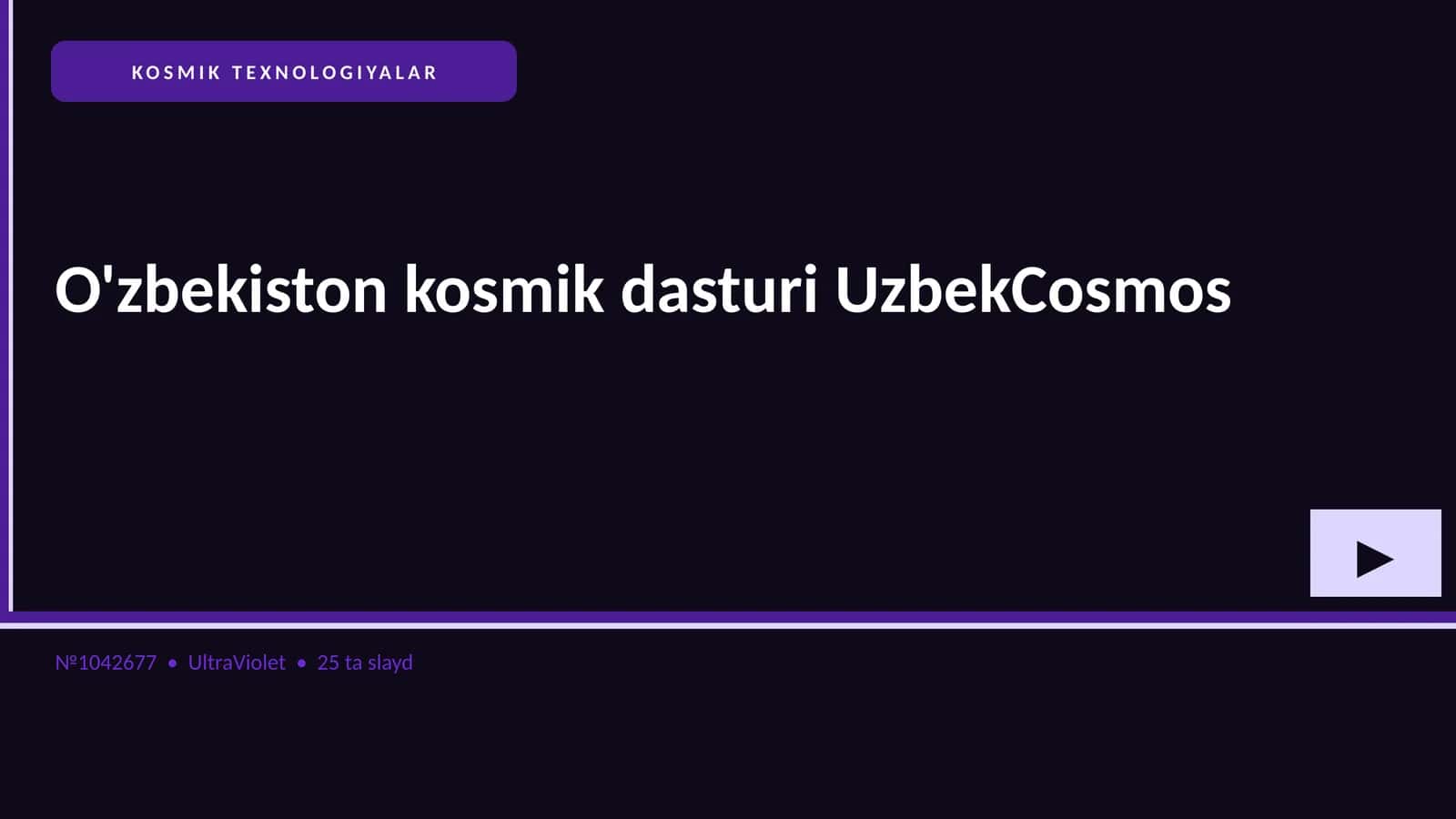 O'zbekiston kosmik dasturi UzbekCosmos 1