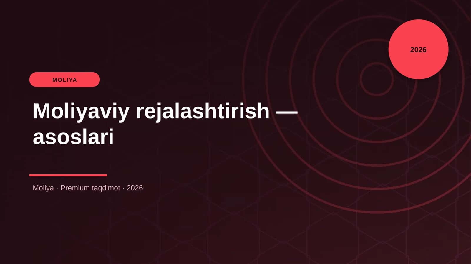 Moliyaviy rejalashtirish — asoslari 1