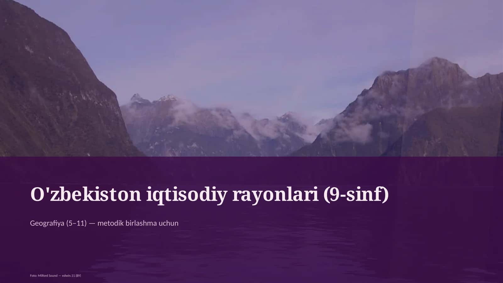 O'zbekiston iqtisodiy rayonlari (9-sinf) 1