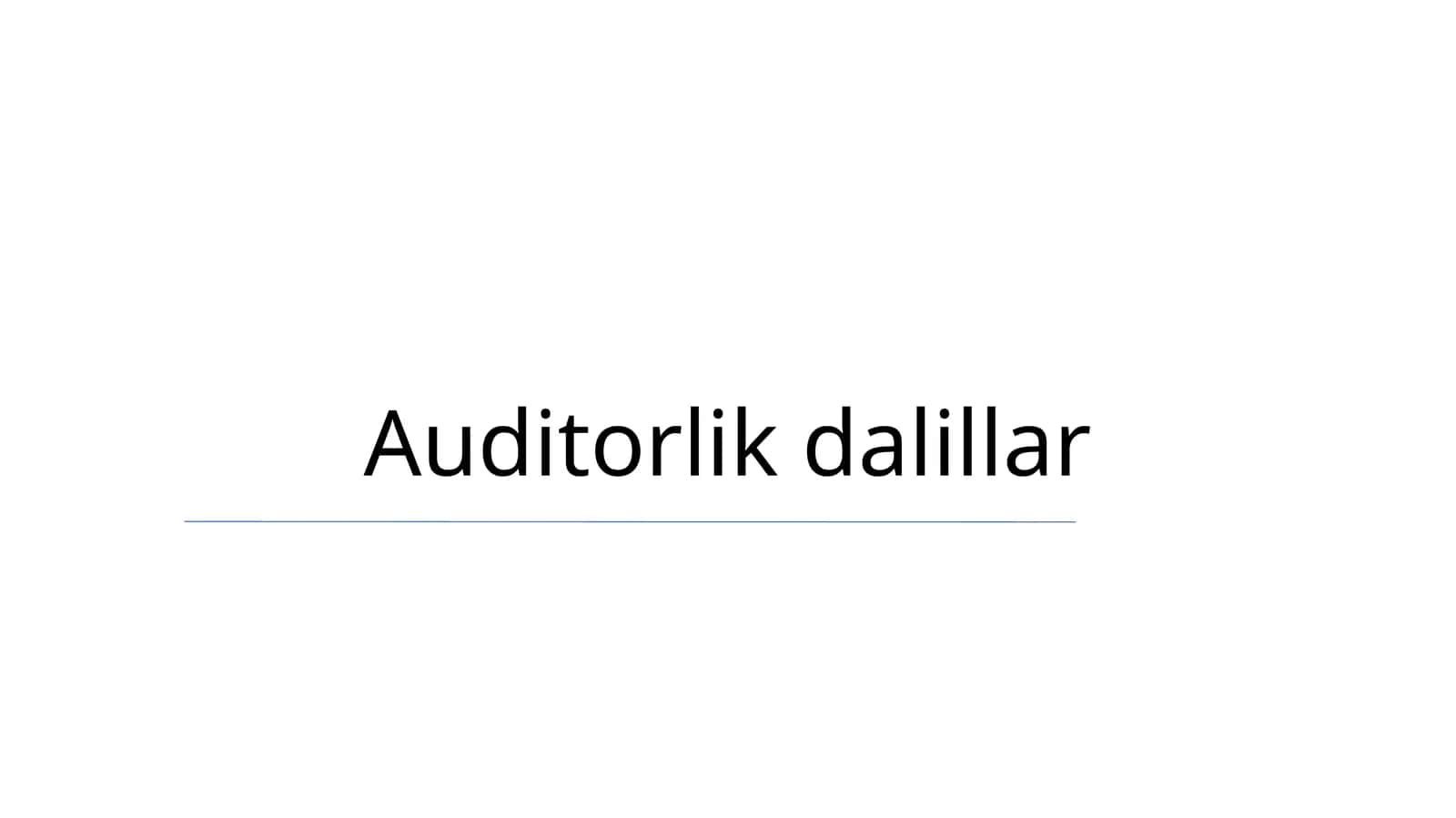 Audit dalillar 1