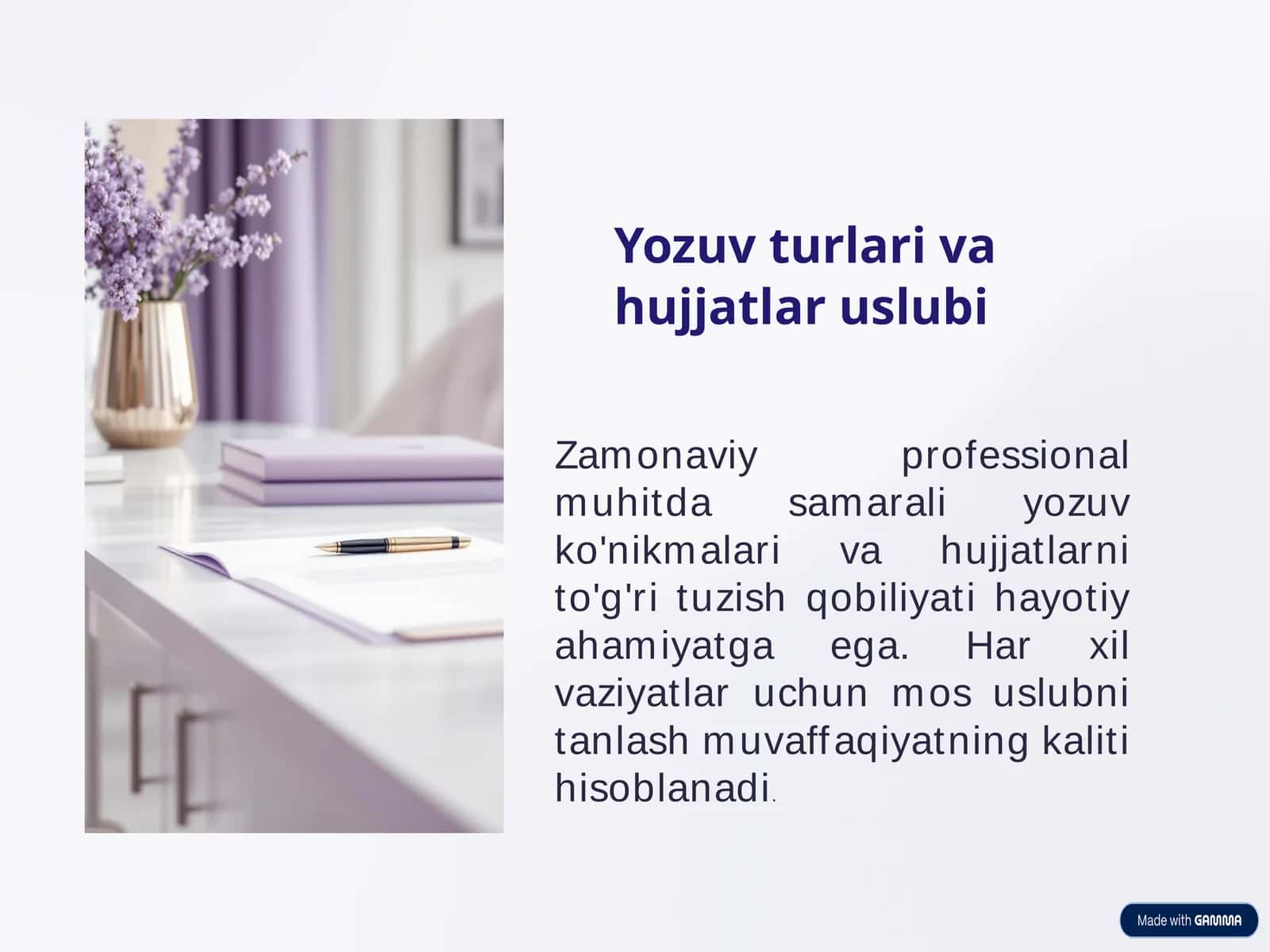 Yozuv turlari va hujjatlar uslubi 1