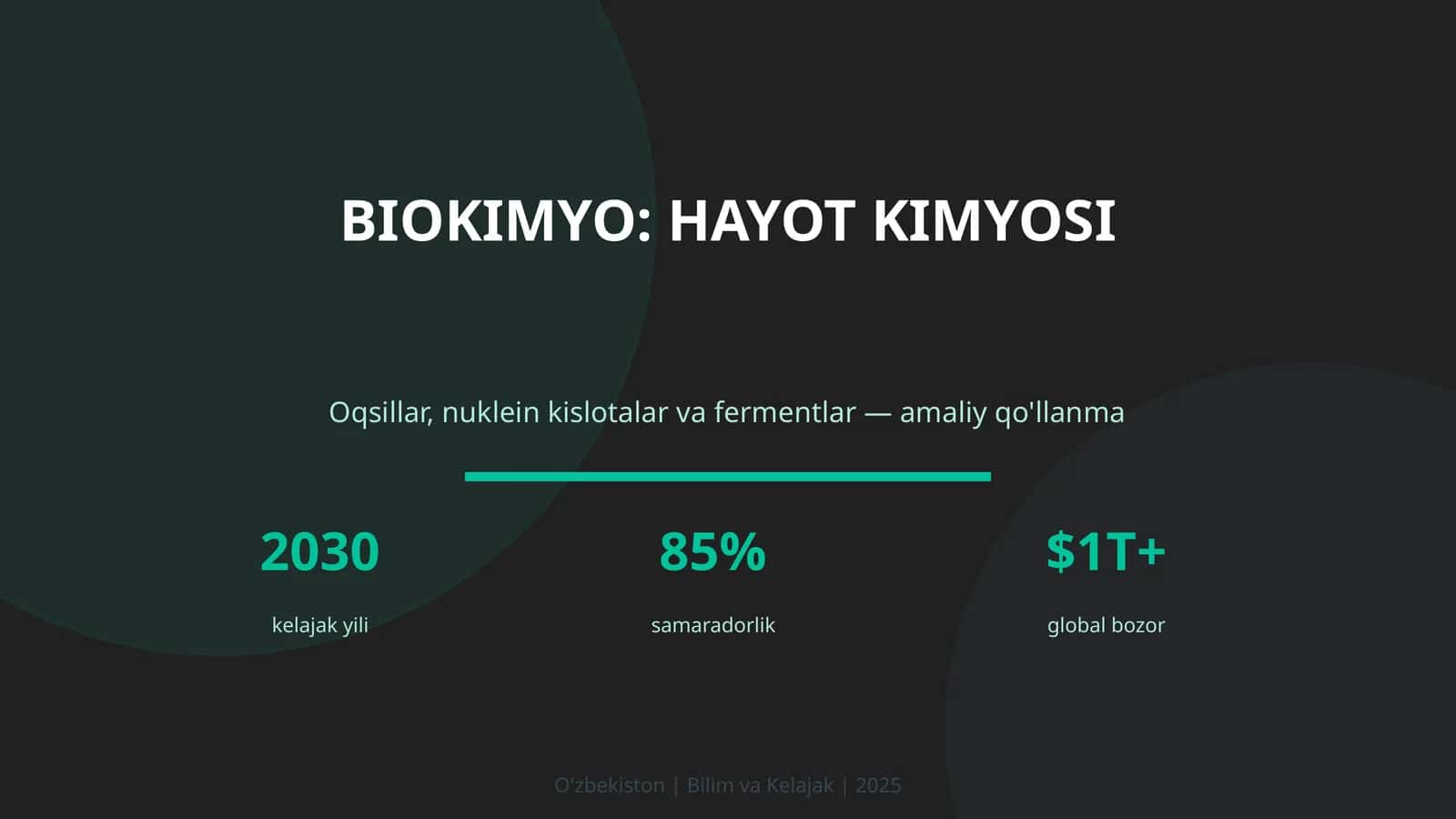 BIOKIMYO: HAYOT KIMYOSI 1