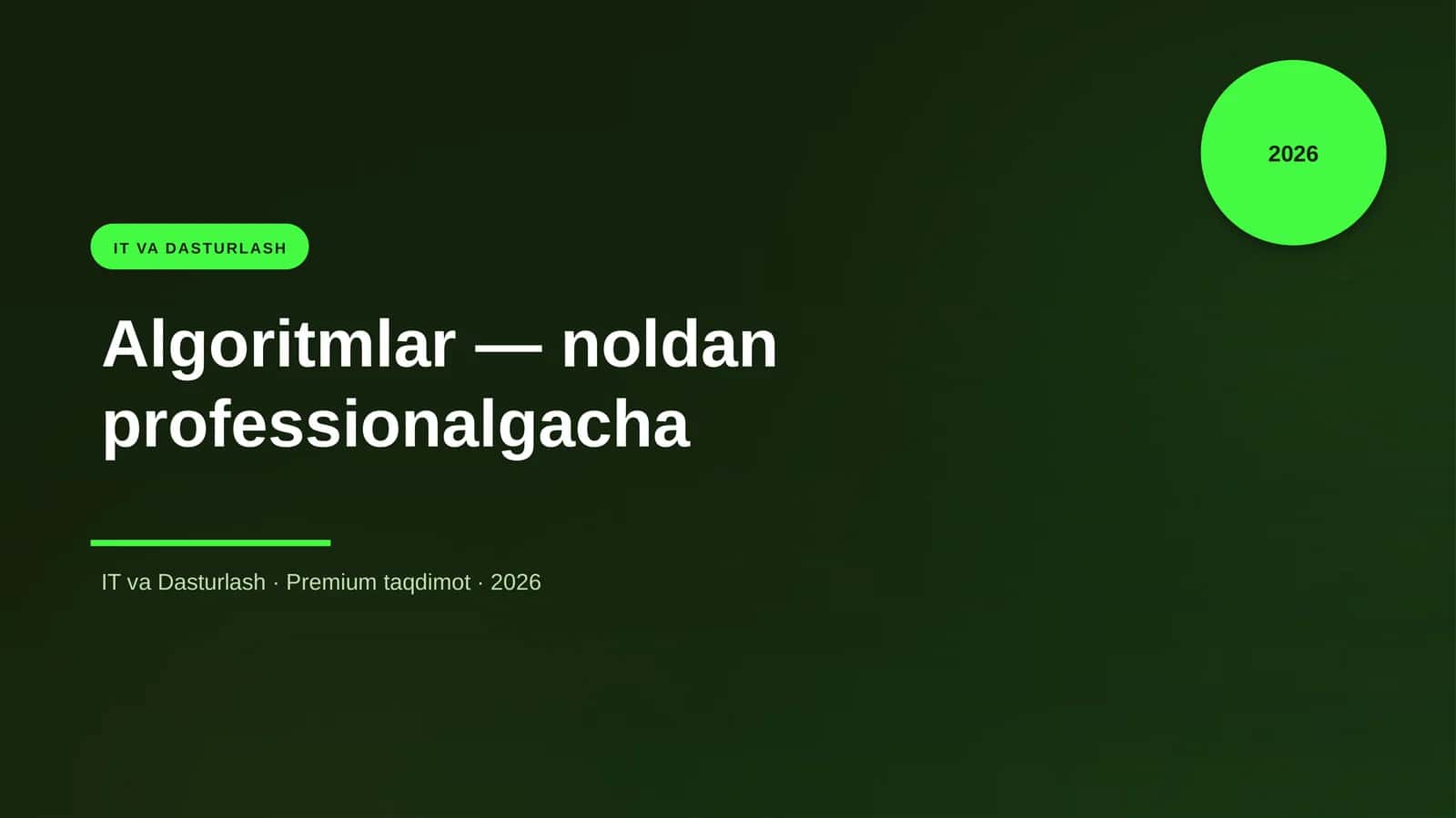 Algoritmlar — noldan professionalgacha 1