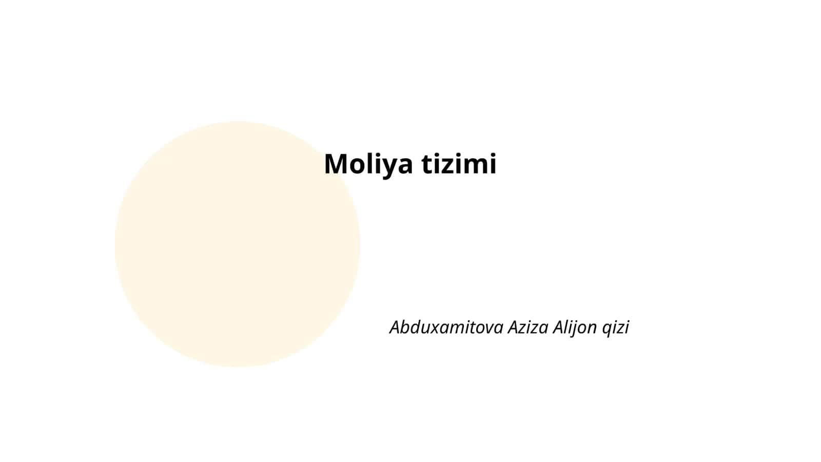 Moliya tizimi 1
