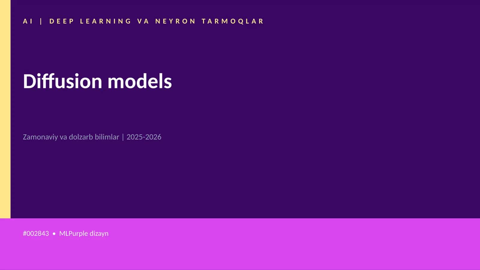 Diffusion models 1