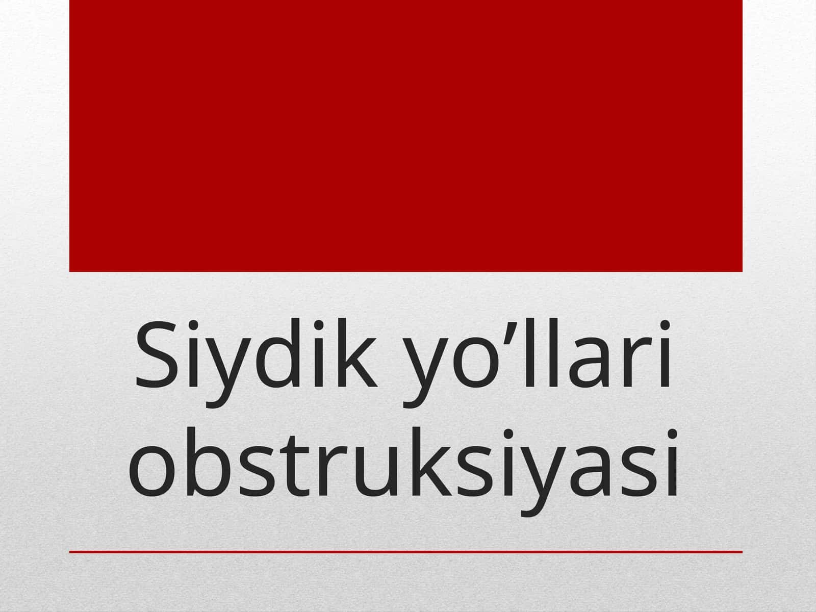 Siydik yo’llari obstruksiyasi 1