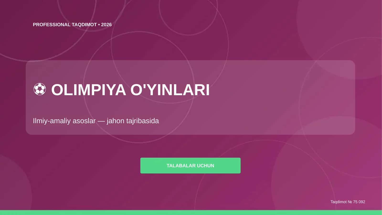 Olimpiya O'YINLARI 1