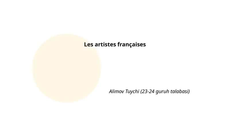 Les artistes françaises 1