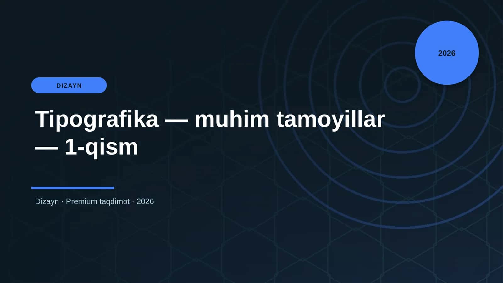 Tipografika — muhim tamoyillar — 1-qism 1
