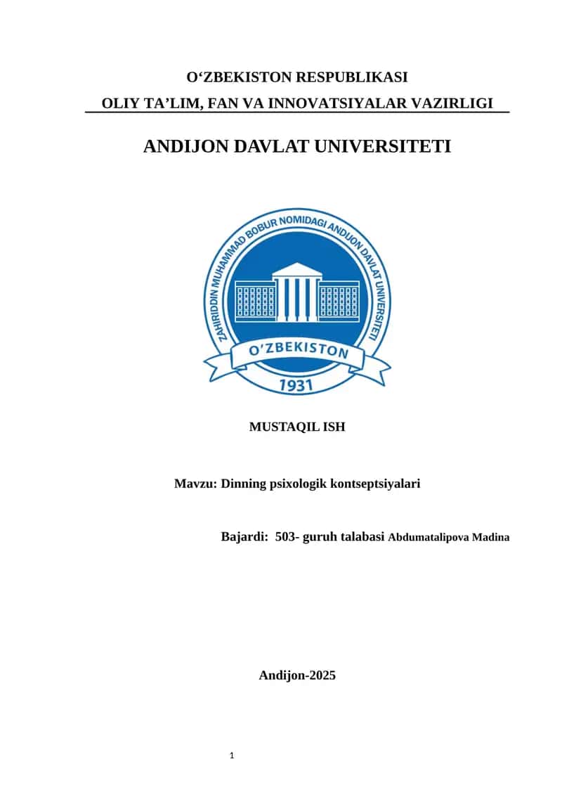 Dinning psixologik kontseptsiyalari 1