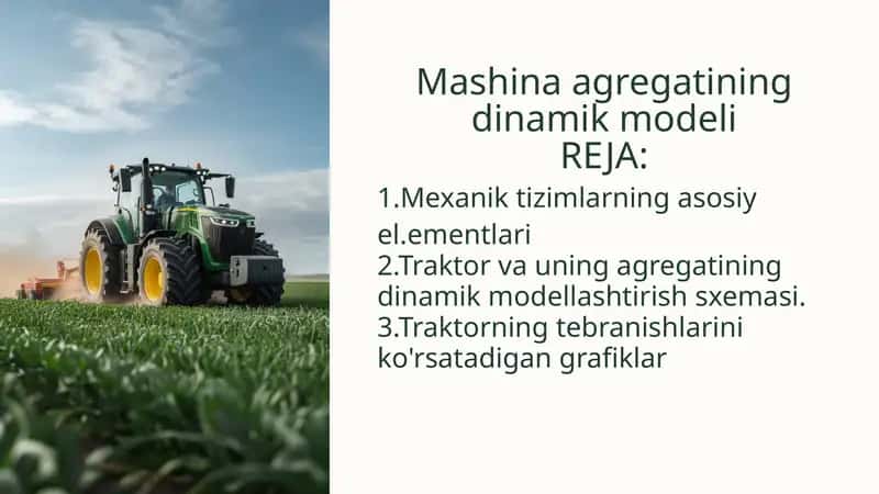 Mashina agregatining dinamik modeli 1
