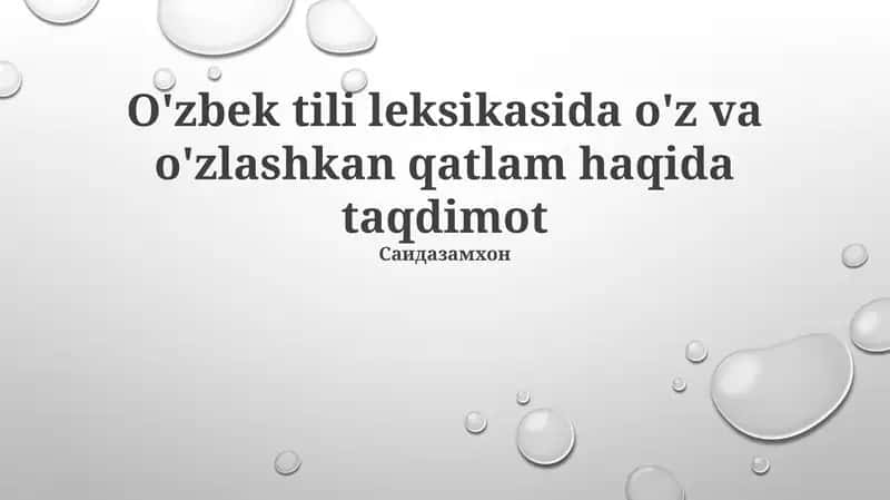 O'zbek tili leksikasi 1