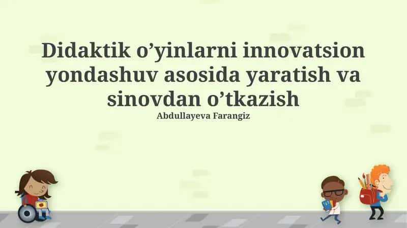 Yaratish va sinovdan o’tkazish 1