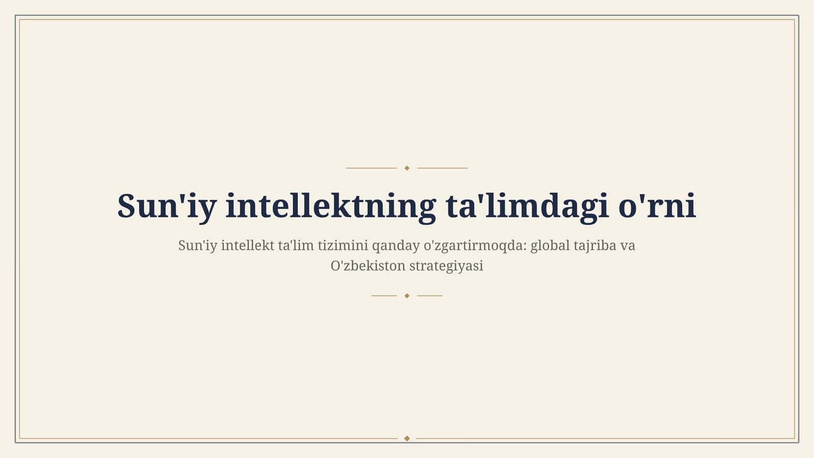 Sun'iy intellektning ta'limdagi o'rni 1