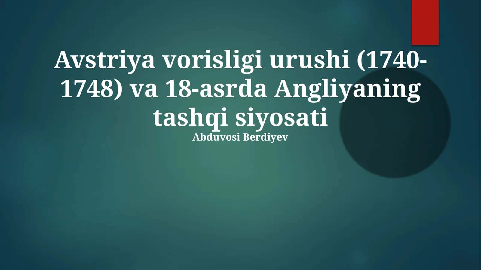 Avstriya Vorisligi Urushi: Yevropa Kuchlarining Kurashi 1