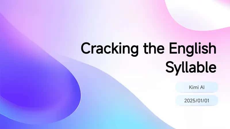 Cracking the English Syllable 1