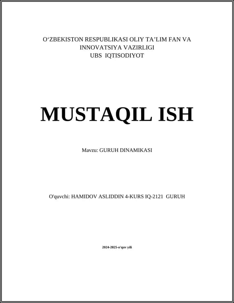 Guruh dinamikasi 1