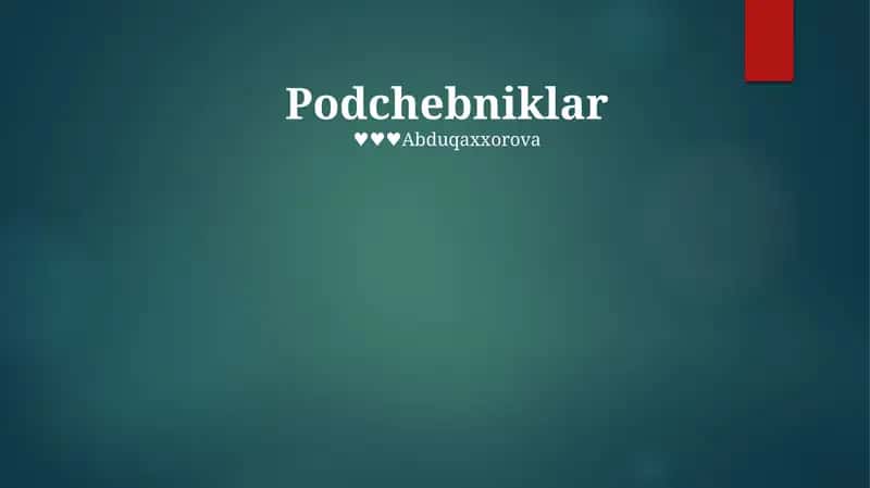 Podchebniklar 1