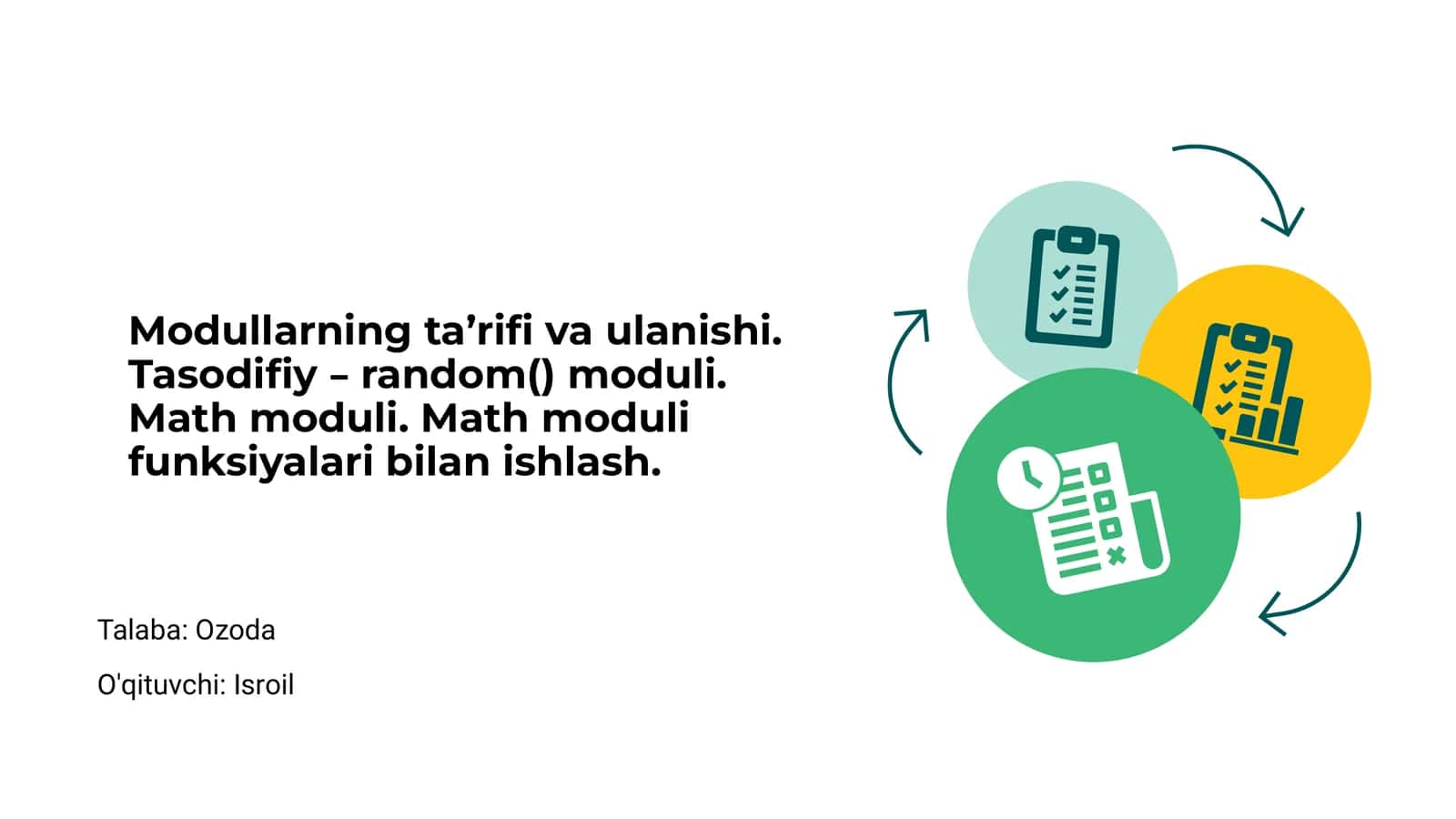 Modullarning ta’rifi va ulanishi 1