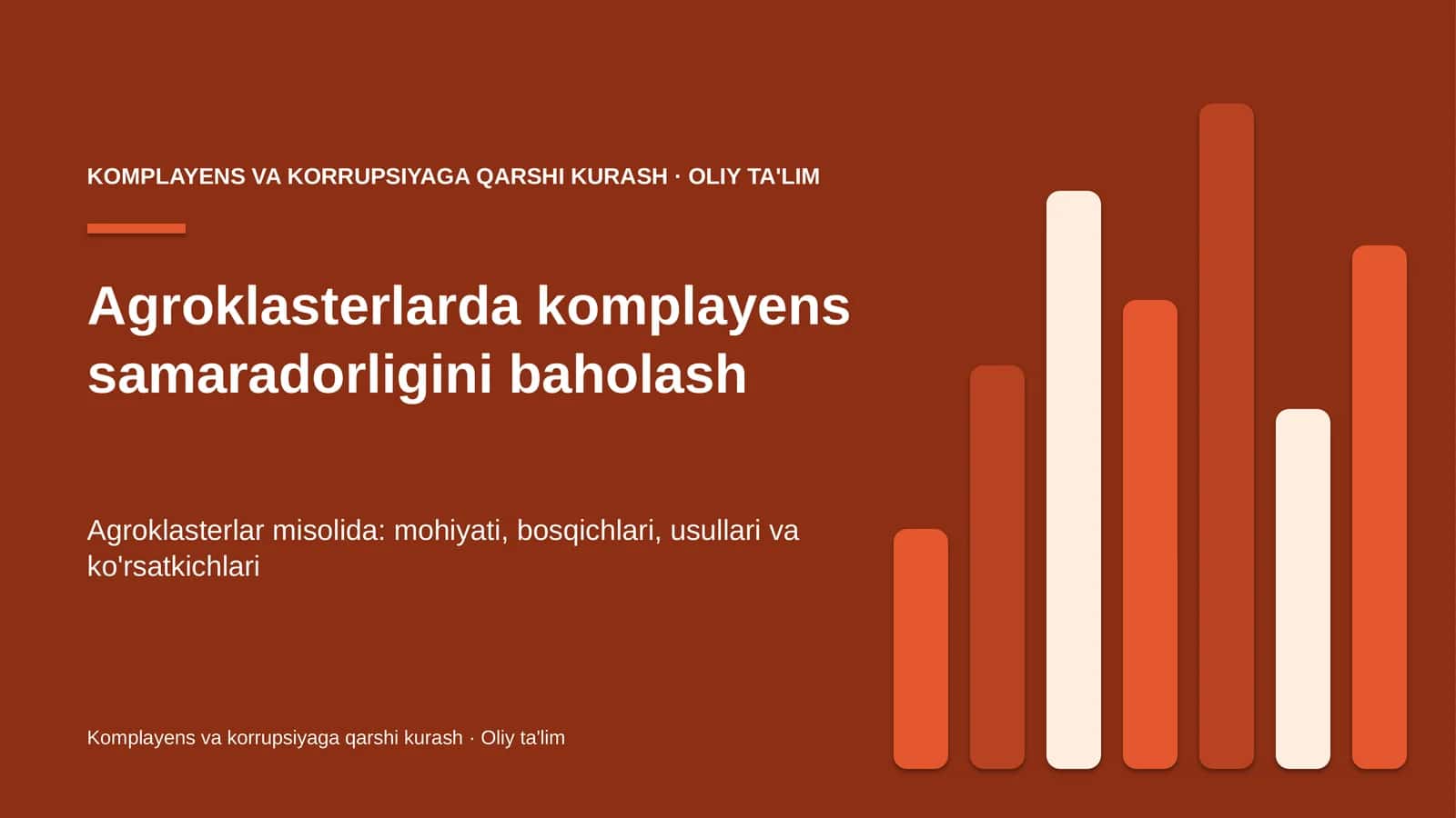 Agroklasterlarda komplayens samaradorligini baholash 1