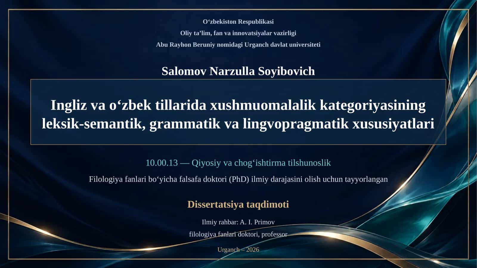 Dissertatsiya taqdimoti 1