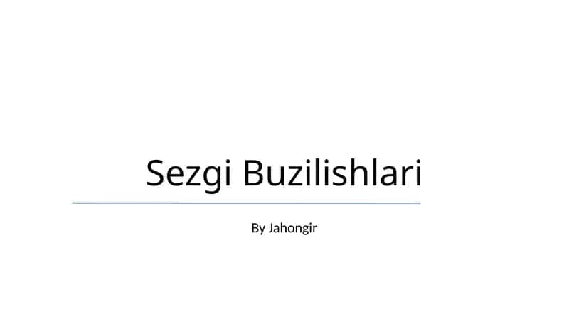 Sezgi Buzilishlari 1