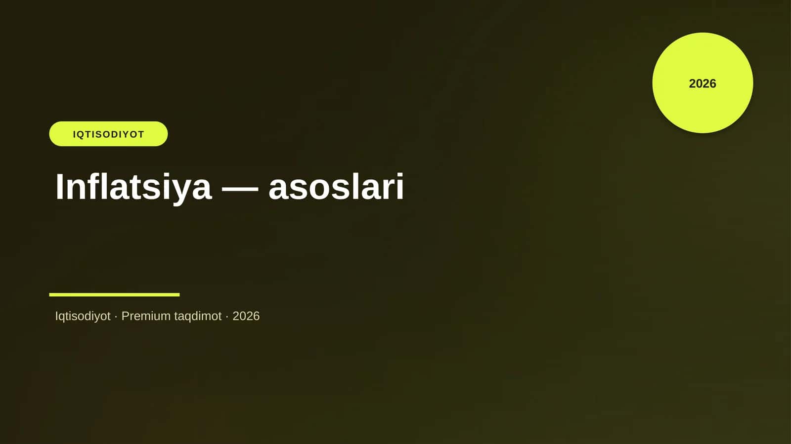 Inflatsiya — asoslari 1