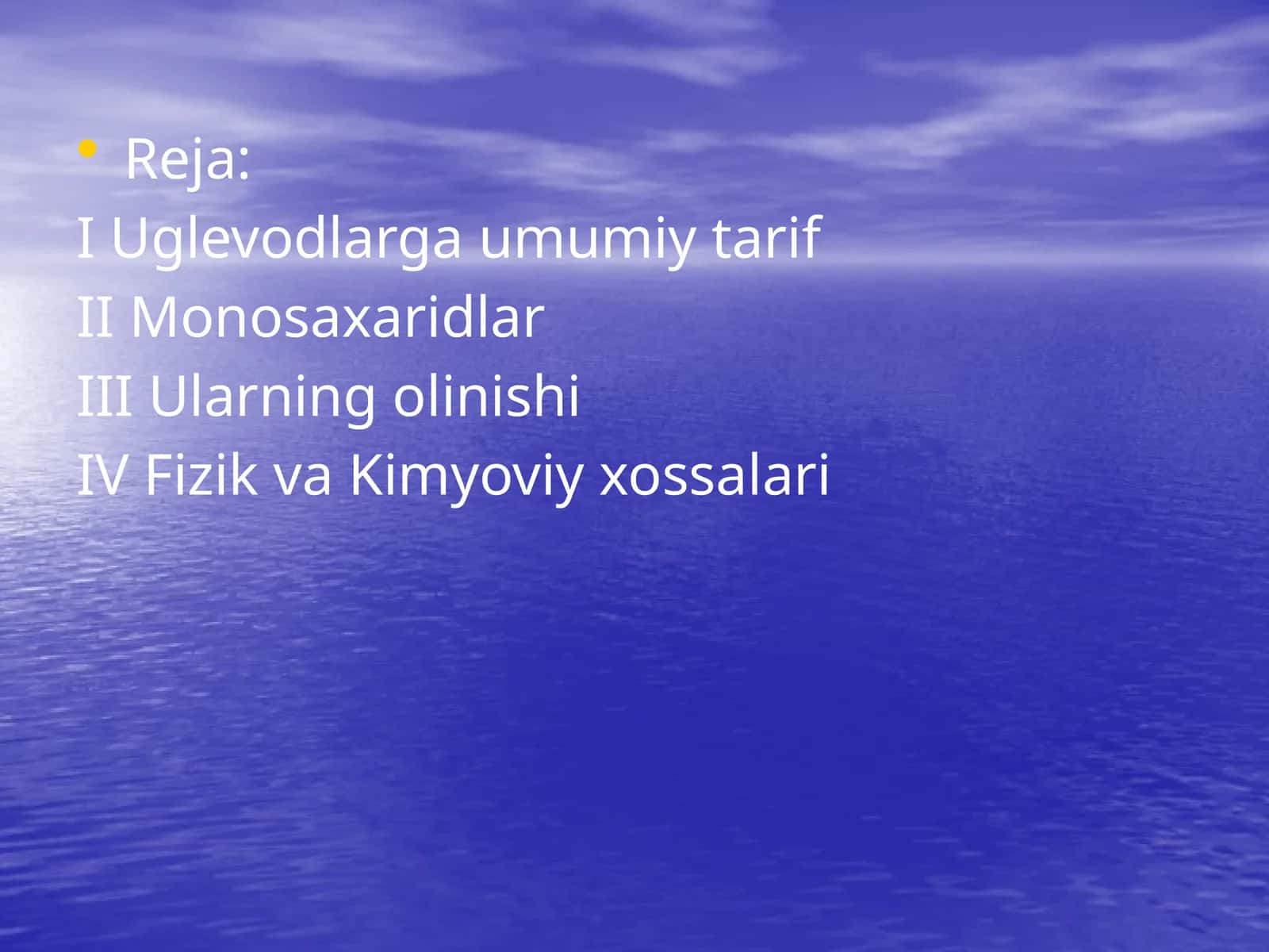 Uglevodlarga umumiy tarif 1