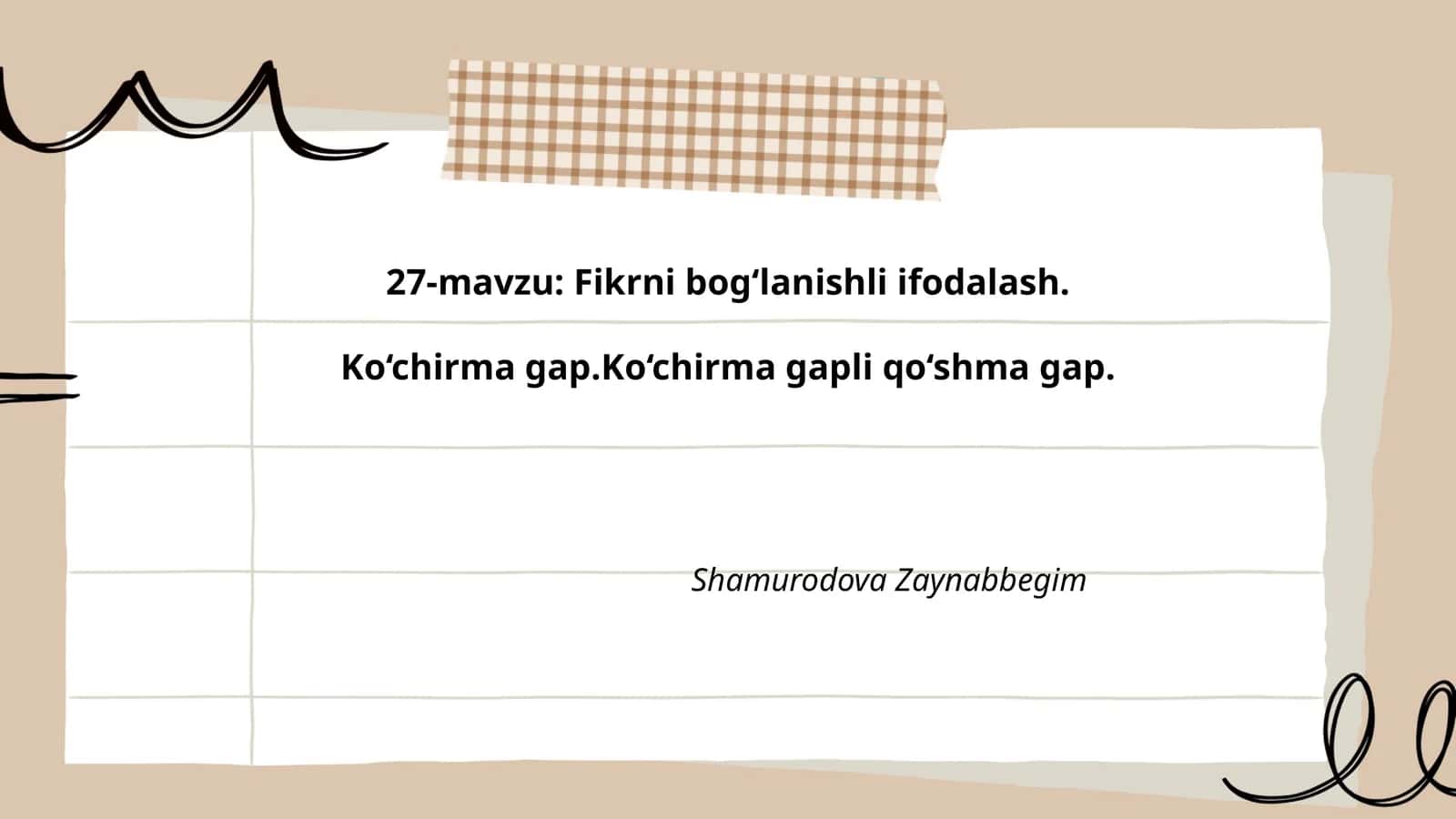 Ko‘chirma gap va uning turlari 1