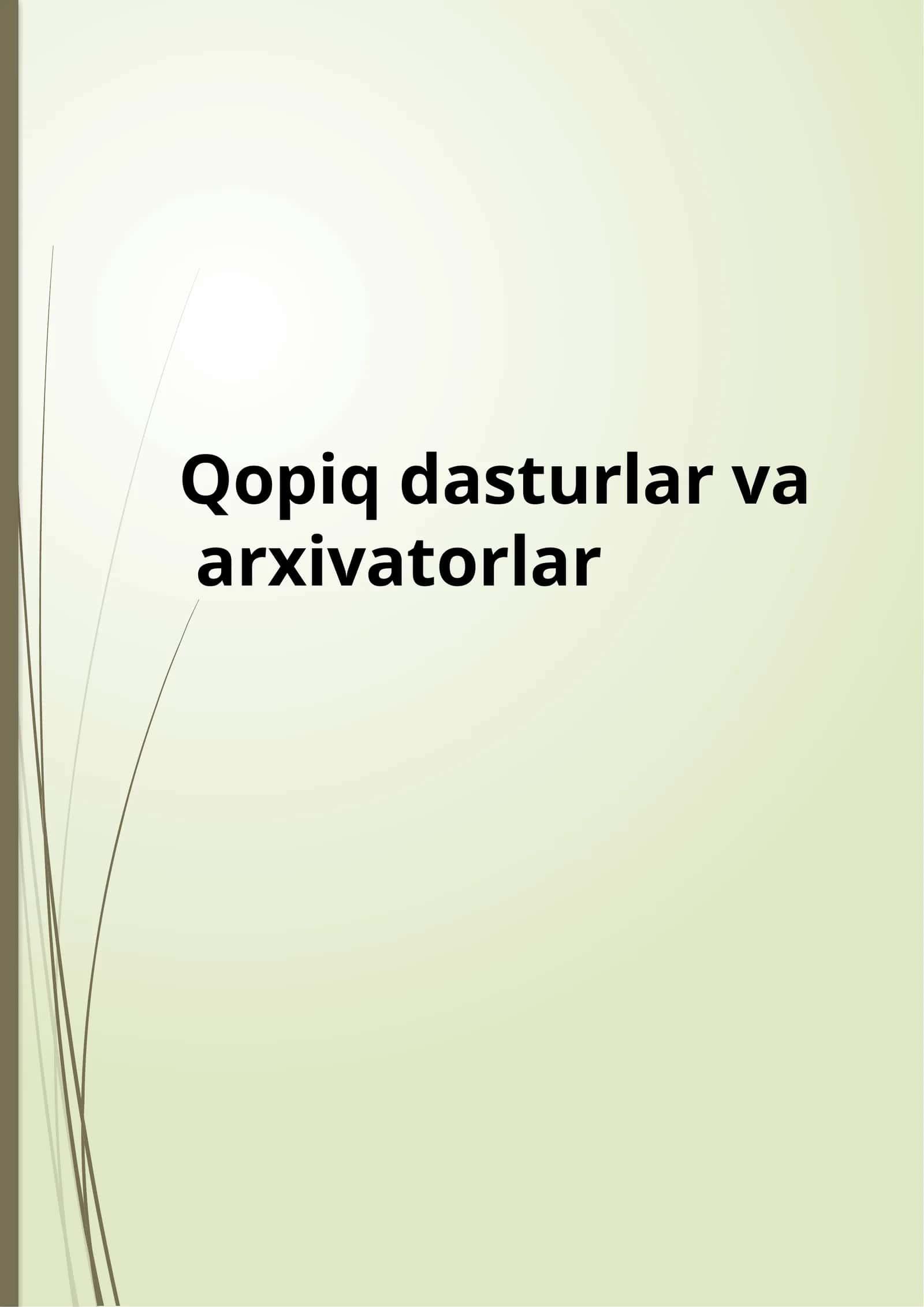Qobiqdasturlar va arxivatorlar 1