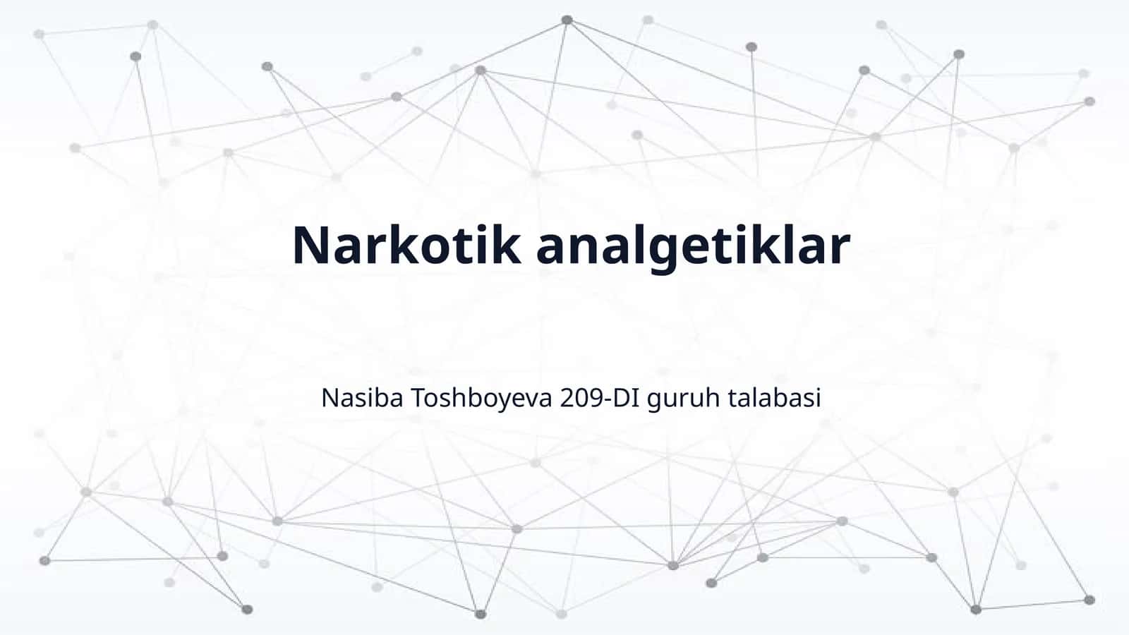 Narkotik analgetiklar 1