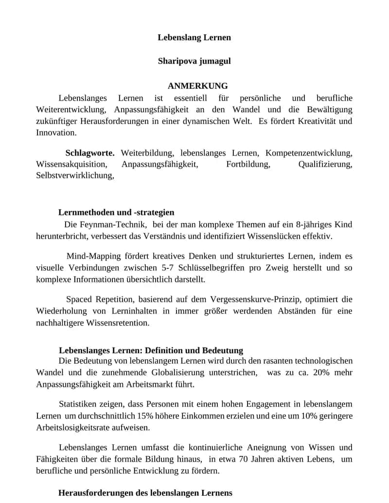 Lebenslang Lernen 1