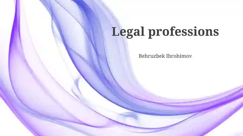 Legal professions