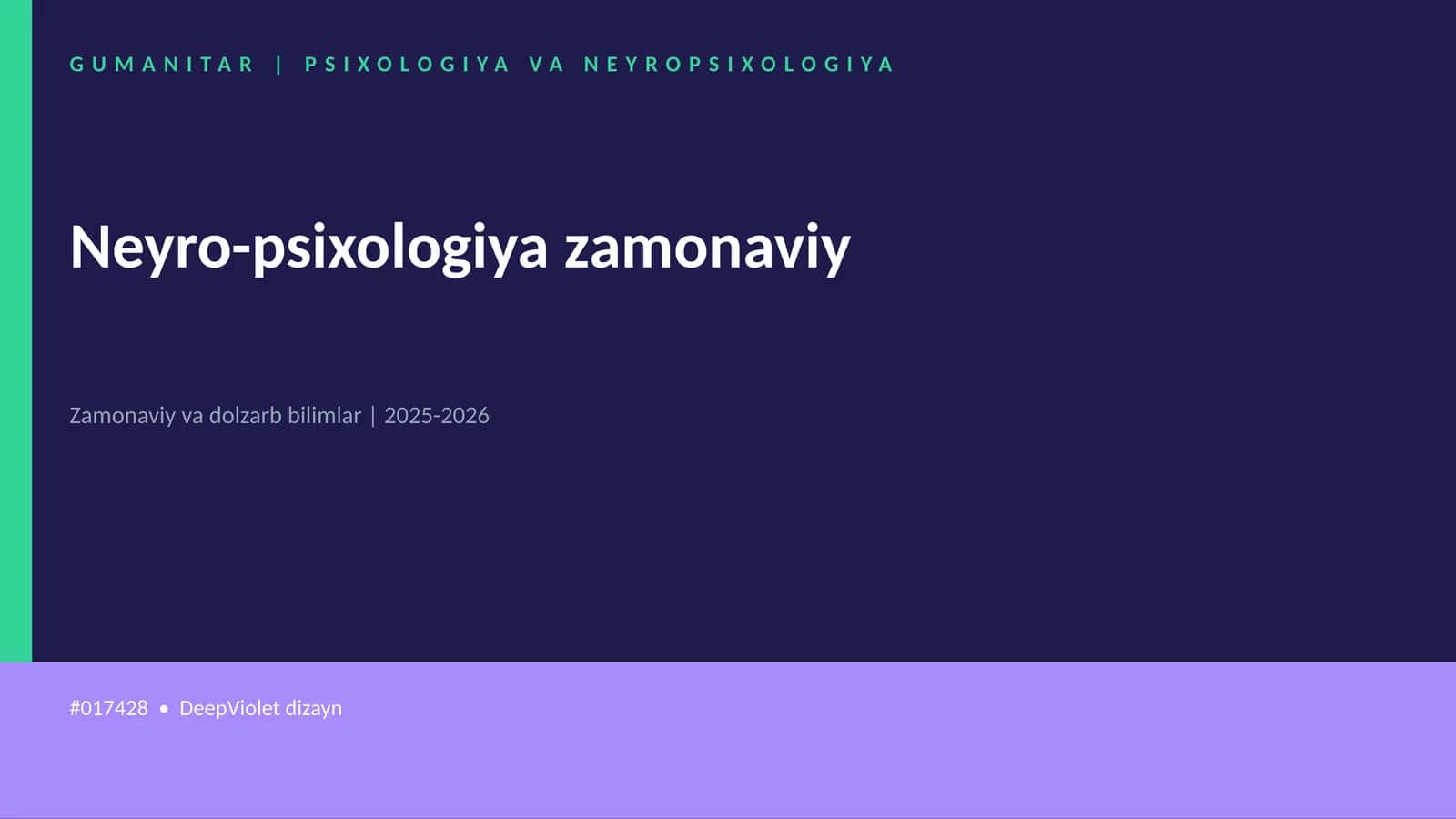 Neyro-psixologiya zamonaviy 1