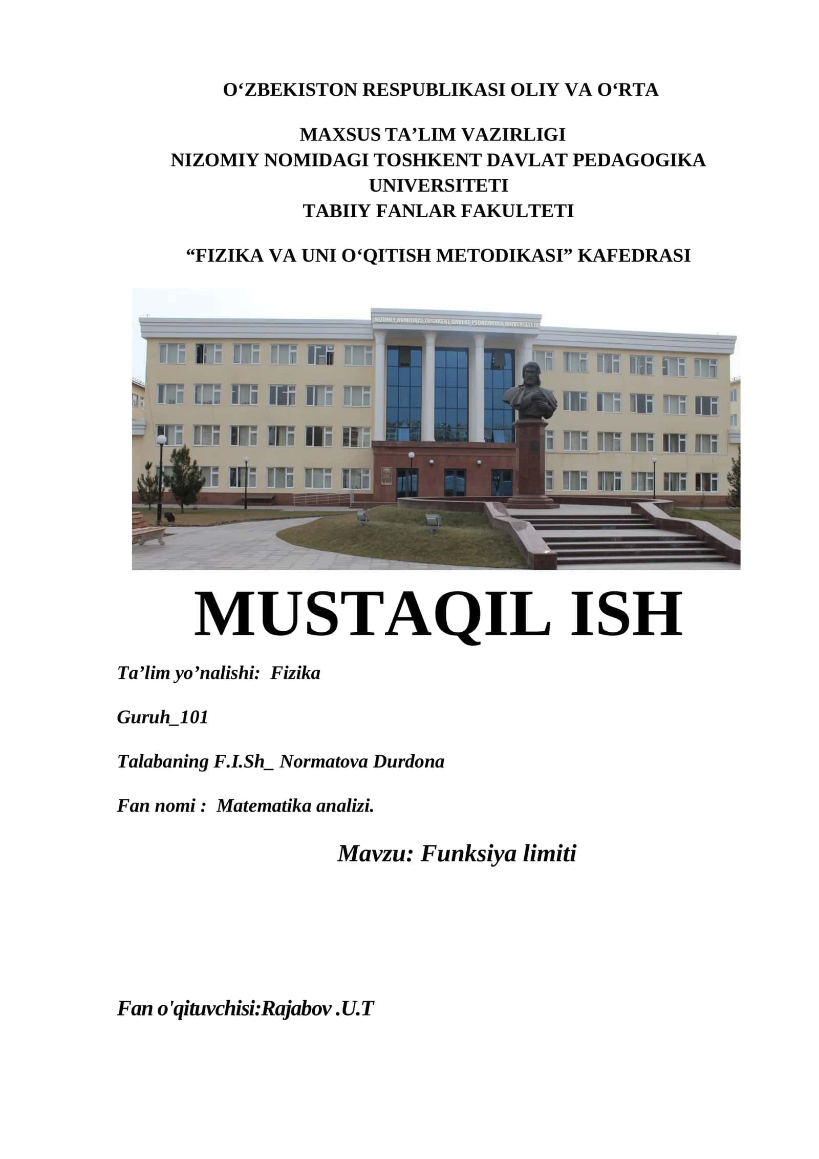 Funksiya limiti 1