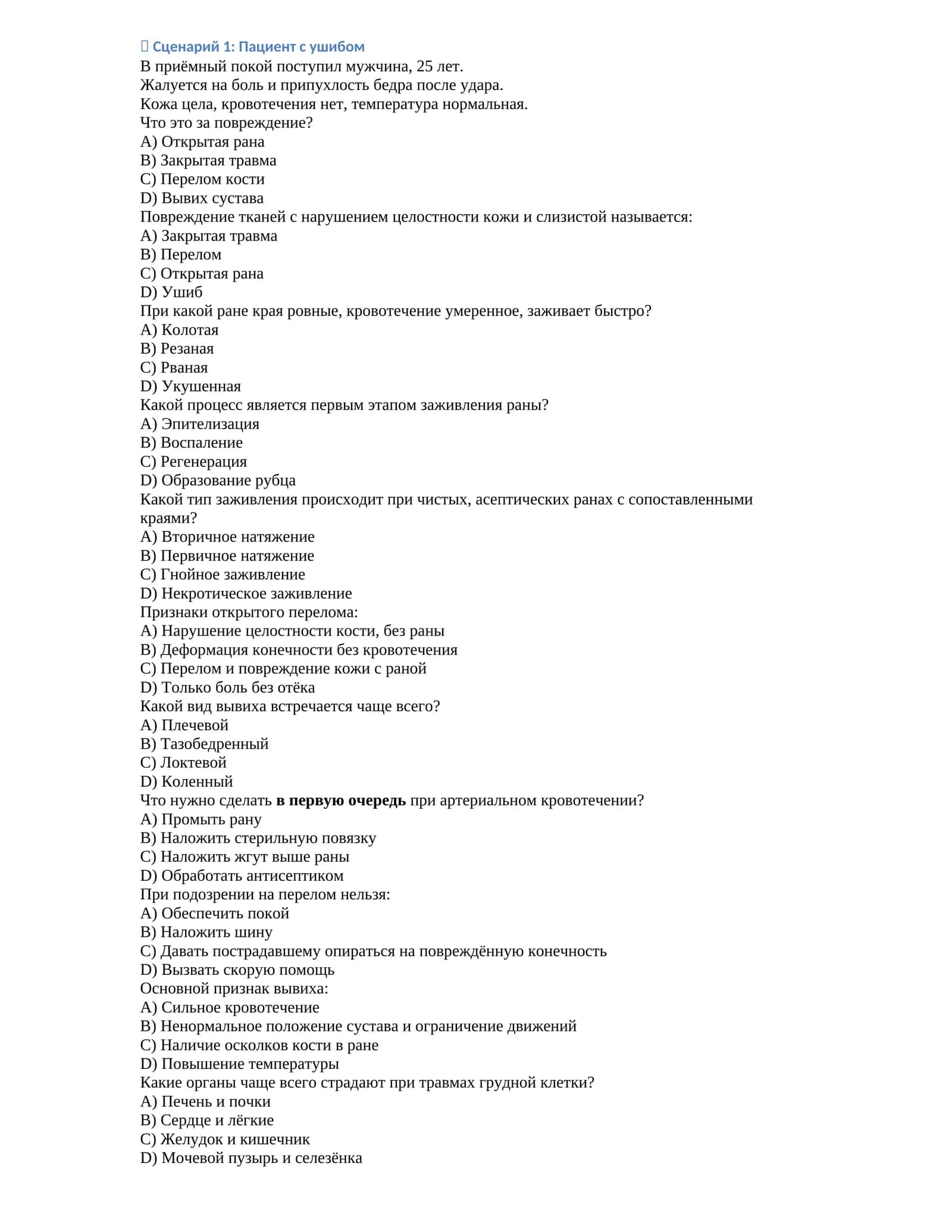 Ушибы и переломы 1