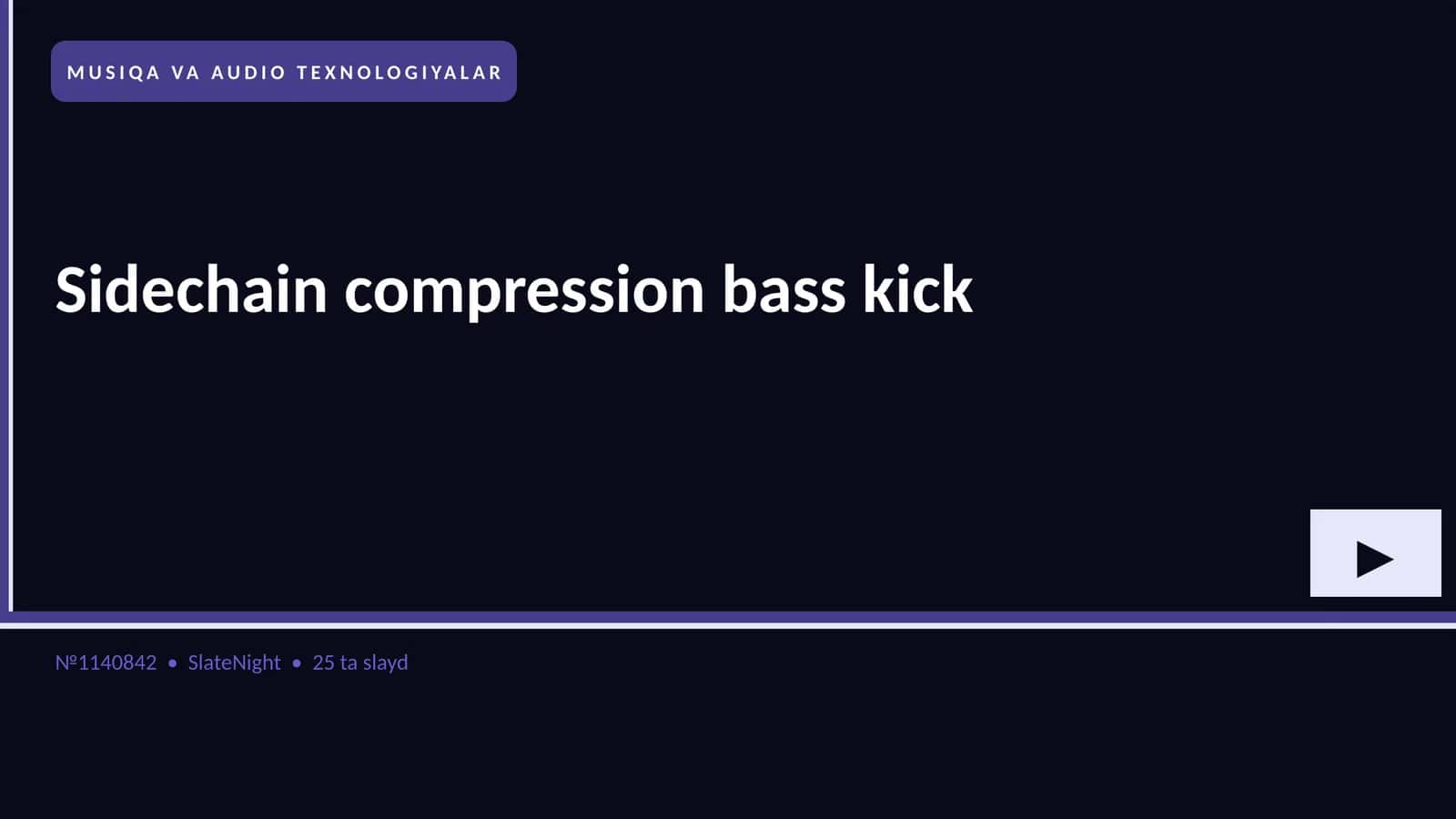 MUSIQA VA AUDIO TEXNOLOGIYALAR 1