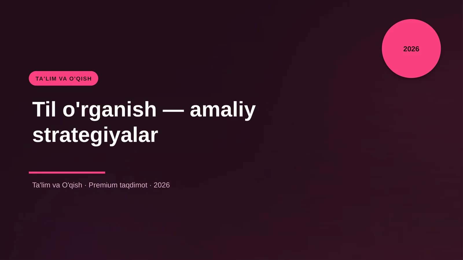 Til o'rganish — amaliy strategiyalar 1