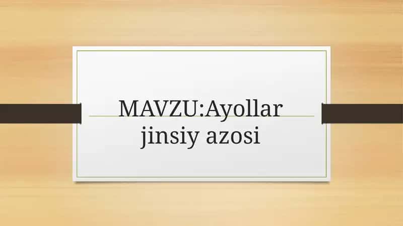 Ayollarjinsiyazosi 1