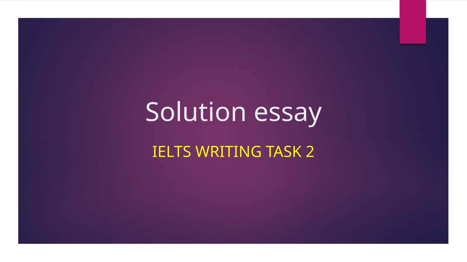 Solution essay 1